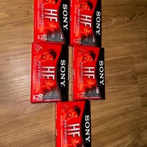 Sony HF 90 Min High Fidelity Set of 5 Blank Cassette Tapes (new)